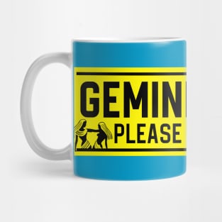 Funny Gemini Twins Zodiac Student Driver Notice Sign Mug